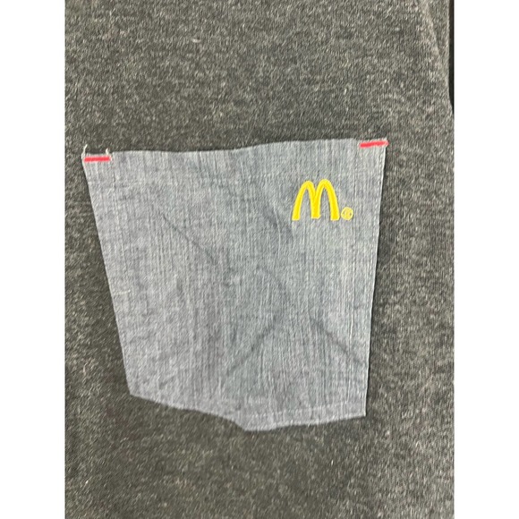 McDonald's Size XL Grey Unisex Gift Uniform Crew Shirt Top Round Collar Button - Picture 4 of 5